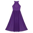 thumbnail image 3 of Alvivi Robe de Danse Ballet Col Montant pour Filles Jupe Longue de Gymnastique Moderne Violet 8, 3 of 5