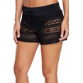 thumbnail image 1 of Women's Black Lace Shorts Attached Swim Bottom, 1 of 8