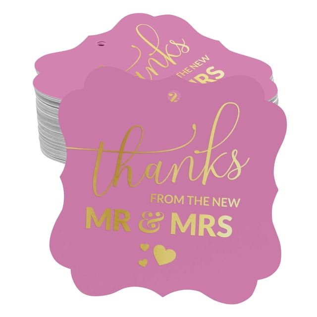 Inkdotpot Real Gold Foil Bracket Shape Paper Hang Tags Thanks From The New Wedding Favor Tags Pack Of 100