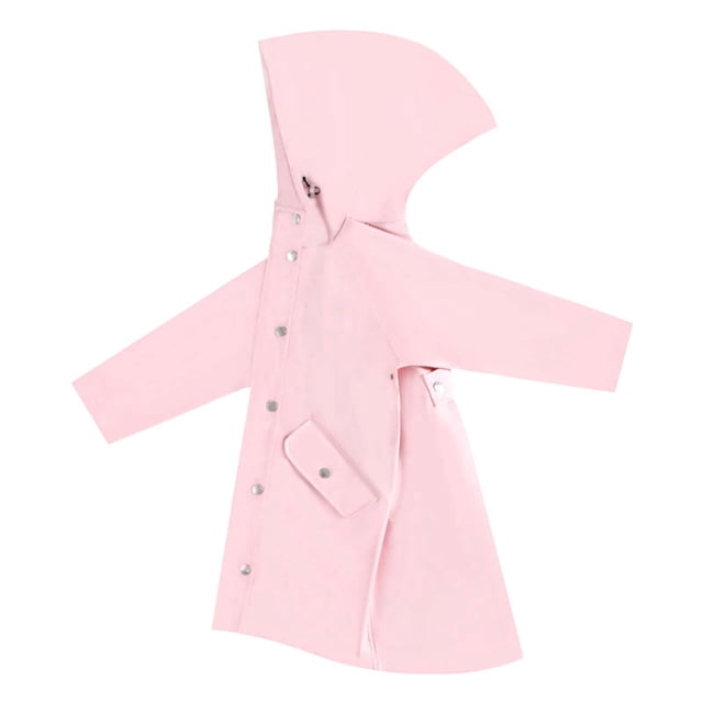 MIASHUI Poncho de Pluie Imperméable pour Enfants, Léger, Réutilisable, à Capuche, pour l'École et l'Extérieur, Rose, 5-6 Ans