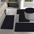 thumbnail image 5 of Fridja Bathroom Rugs 5 Piece - Absorbent Memory Foam Bath Mat for Bathroom, Non-Slip, Machine Washable, Dries Quickly, Bathroom Mat Set Black, 5 of 5