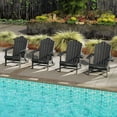 thumbnail image 1 of Gymax Lot de 4 Chaises Adirondack Pliantes pour Patio, Résistantes aux Intempéries, avec Porte-Gobelet, Cour, Gris, 1 of 9