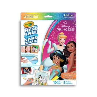 Crayola Color Wonder Mess-Free Glitter Paper & Markers Kit, Disney Princess