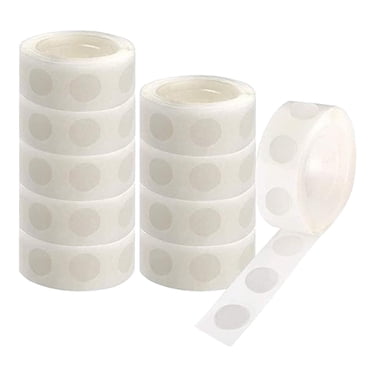 1000 Pcs Points de Colle Transparents Blancs Adhésif Fort Amovibles pour de Nombreux Projets et Décoration de Fête