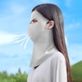 thumbnail image 4 of A-185 Grey Full Face Neck Mask Uv Protection Breathable Sun Shield For Outdoor Activities Hanging Ear Design Lightweight Comfortable Cover For Cycling Running Fishing Light Gray Color Summ, 4 of 4