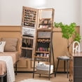 thumbnail image 2 of Costway Jewelry Cabinet Armoire 3 Color LED Modes Full-Length Frameless Mirror Lockable, 2 of 10