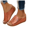 thumbnail image 5 of Sandales pour Femmes IUJSOY Sandales Compensées à Plateforme Confortables Motif Rétro à Enfiler Pantoufles d'Été, 5 of 5