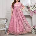 thumbnail image 1 of Ovzne Robes pour Femmes 2025 Robe d'Été Femmes Grande Taille Mode Élégante Longue Dentelle Col en V Jupe Jupe Robe Robe Robe d'Été Liquidation, 1 of 5