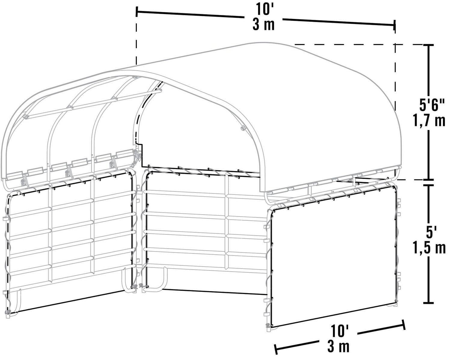 Kit de clôture pour Corral Shelter 10 x 10 pieds