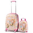 thumbnail image 4 of Costway 2PC Kids Luggage Set 18'' Rolling Suitcase &  12'' Backpack Travel ABS Mermaid, 4 of 4