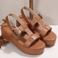 thumbnail image 4 of DPTALR Women Flat Heel Sandals Comfortable Round Toe Causal Sandals, 4 of 4