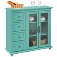 thumbnail image 1 of Costway Buffet Bahut Table Armoire de Rangement de Cuisine avec Tiroirs et Portes Vert, 1 of 10