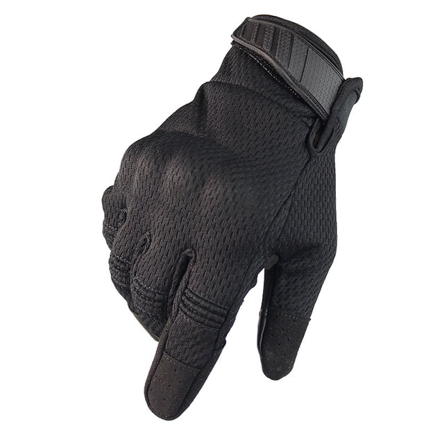 Motorcycle Gloves Touchscreen Breathable Anti-slip Adjustable Wrist Strap Knuckles Protection Full Finger Gloves