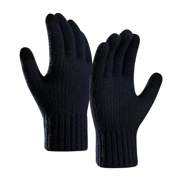 MesaSe 1 Paire Gants Homme Tricotés Écran Tactile Épaissis Extensibles Doigts Complets Garder au Chaud Laine d'Alpaga Automne Hiver Adultes Gants de Moto pour l'Extérieur