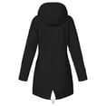 thumbnail image 4 of Women Solid Rain Jacket Outdoor Plus Size Waterproof Hooded Windproof Loose Coat, 4 of 6