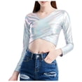 thumbnail image 1 of Pompotops Haut Tube Enveloppant en Cuir Verni Uni pour Femme, Haut de Performance, 1 of 1