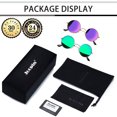 thumbnail image 4 of Joopin Lunettes de Soleil Rondes Hippie pour Femmes Hommes Lunettes de Soleil Rondes Protection UV400 (Vert Miroir + Violet Miroir), 4 of 7