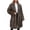 Dark Gray, variant on WRKEKC Women's Faux Fur Long Coat V-Neck Open Front Solid Color Elegant Winter Formal Wear Coffee S