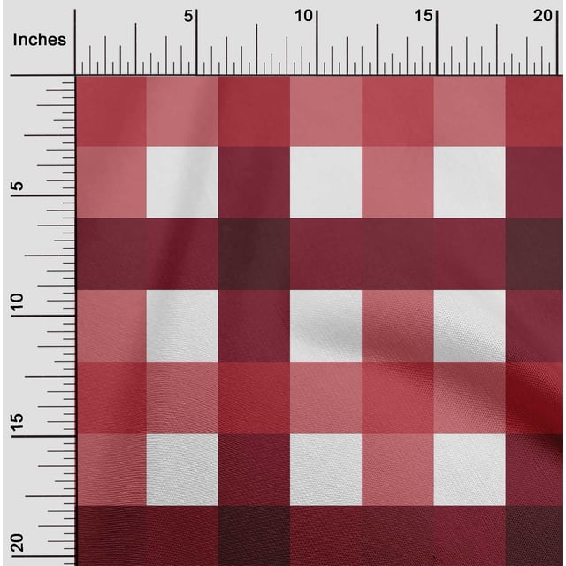 oneOone Silk Tabby Bright Red Fabric Gingham Check Craft Projects Decor Fabric Printed By The Yard 42 Inches Wide