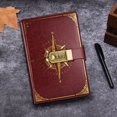thumbnail image 4 of Zenithome A5 Classic Lockable Password Diary with Compass Design, Imitation Leather Cover, 80g No-Bleed Paper, Built-in Bookmark & Pen Holder, Personalized Secure Journal for Writing & Note-Taking, 4 of 6