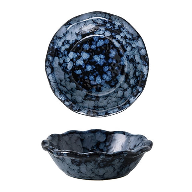 Qeeadeea Small Round Baking Dish Set Of 2, Colorful Ceramic Casserole Dish, Round Ceramic Pie Plate-blue-14cm