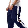 thumbnail image 4 of Men Tear Away Track Pants High Split Side Snap Cinch Bottoms Loose Sweatpants Long Trouser, 4 of 8