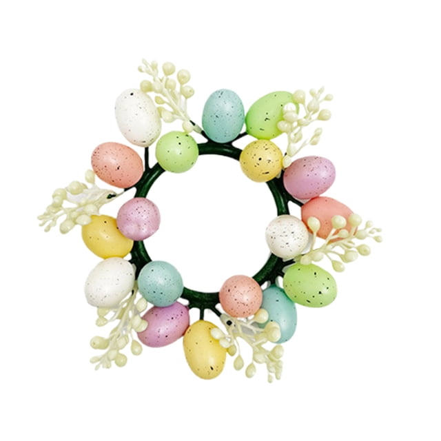 Easter Table Decoration Candlestick Wreath Centerpiece Multicolor Foam 20 cm x 20 cm