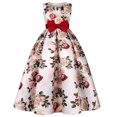 thumbnail image 2 of Penkiiy Robe Fleurie Filles Sans Manches Coton Imprimée Robes 7-8 Ans Rouge, 2 of 6