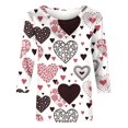 thumbnail image 5 of Chandails de la Saint-Valentin pour Femmes, Coupe Ample, Imprimé de Cœur, Chandails à Col Rond, Décontracté Chic, Tunique à Manches 3/4, Haut Ample, T-Shirt Graphique, Chandails Imprimés de Cœur pour Femmes, Manches 3/4, Col Rond, T-Shirts Graphiques, Hauts de Fête, 5 of 5