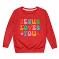 thumbnail image 4 of MIASHUI Chandail en Molleton Fille Manches Longues Doux Graphique Col Rond Rouge, 3-4 Ans, 4 of 4
