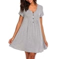 thumbnail image 1 of Jchiup Labor Delivery Dress Maternity Short Sleeve Nursing Nightgowns, 1 of 6