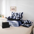 thumbnail image 4 of Erosebridal Grey Blue Geometry Bedding Sets, Abstract Ombre Comforter Sets with Sheets, Stripes Artwork Reversible Bed Sheets Set, Ultra Soft Room Decor, 7pcs, 4 of 6