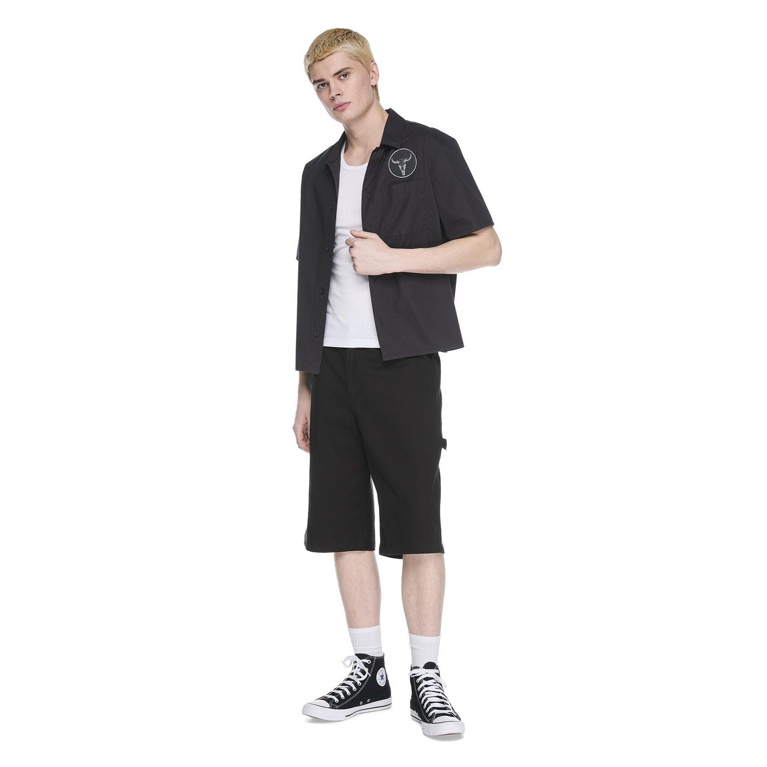 No Boundaries Men's Short Sleeve Mechanic Shirt