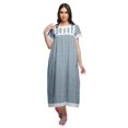 thumbnail image 1 of Moomaya Chemise de Nuit Maxi Boutonnée à Manches Courtes Imprimée pour Femmes en Coton, 1 of 5