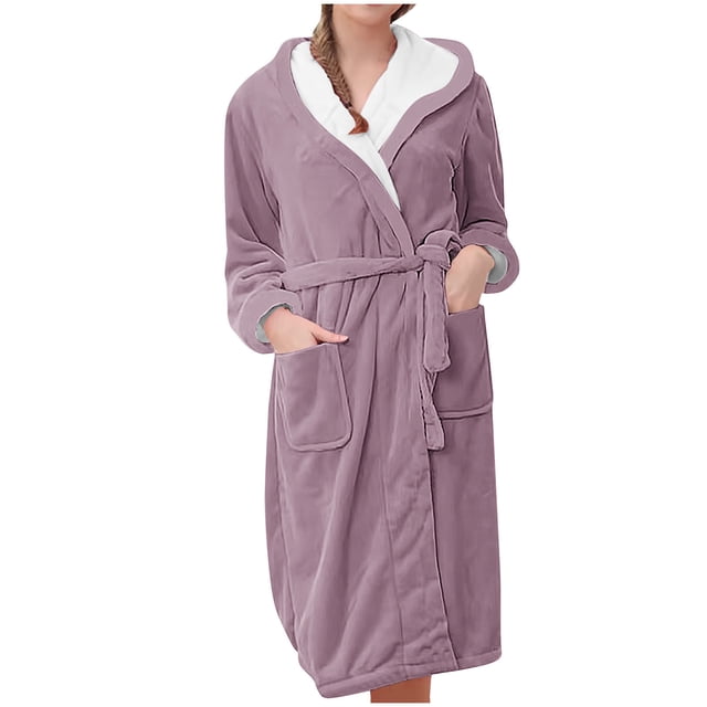 Birdeem Robes pour Femmes Vêtements d'Intérieur pour Femmes Flanelle Pyjamas à Capuche Peignoirs Longs Pyjamas et Pyjamas