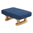 thumbnail image 2 of Padded Footstool, Small Ottoman Footrest with Wooden Legs, Rectangular Footstool blue, 2 of 9