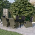 thumbnail image 1 of vidaXL 7 Piece Garden Dining Set Brown, 1 of 4