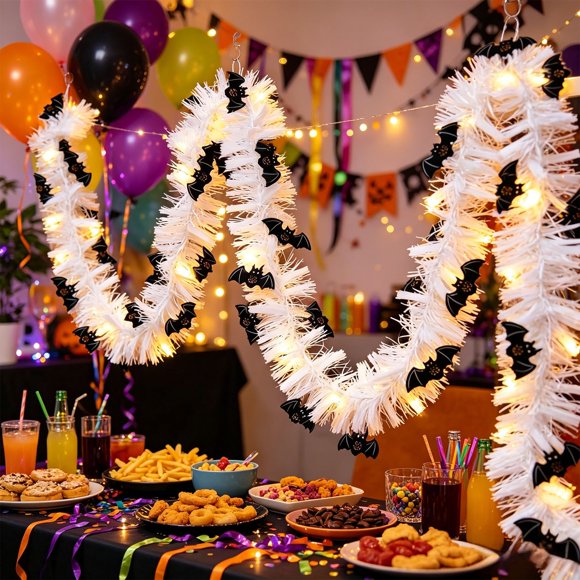Tyidzon Halloween LED String Lights Ribbon Lights Window Decorations Halloween Party Decorations Pull Strips Pumpkin Ghost Arachnid LED Lights