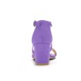 thumbnail image 2 of BLISSFUL STEP Women's Open Toe Cross Strap Mid Block Heel Sandals Purple 8, 2 of 7