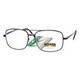 thumbnail image 3 of SA106 Rectangular Metal Frame Multi 3 Focus Progressive Reading Glasses Gunmetal +1.5, 3 of 4