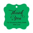 thumbnail image 1 of Darling Souvenir Baby Shower Thank you Favor Tags Custom Hang Gift Tags-Green-50 Tags, 1 of 1