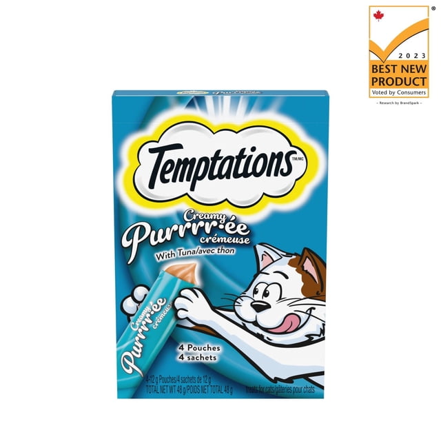Temptations Creamy Puree Tuna Lickable Adult Cat Treats 4 Pouches