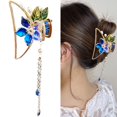 thumbnail image 2 of Pince à Cheveux Vintage - Pince Mâchoire Creuse pour Cheveux, Barrette Attrape-Cheveux avec Pendentif, 2 of 4