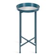 thumbnail image 3 of Kate and Laurel Celia Table d'Appoint Ronde en Métal Pliable avec Plateau, 14x14x25,75, Sarcelle/miroir, 3 of 7