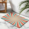thumbnail image 5 of Add Boho Chic to Your Bathroom - Non-Slip Half Circle Bath Mat, Cute Bohemian Theme, Ideal for Bedroom, Home Decor, Semi Round Shower Rug, Machine Washable, Retro Sun Design, 20x32 inch, 5 of 5