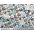 thumbnail image 2 of Soimoi Silk Fabric Frame,Jug & Flower Pot Patchwork Printed Craft Fabric by The Yard 42 Inch Wide, 2 of 3