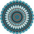 thumbnail image 1 of Ahgly Company Tapis de Zone Rond Transitionnel Bleu Tron pour Intérieur Lavable à la Machine, 5 Pieds Rond, 1 of 7