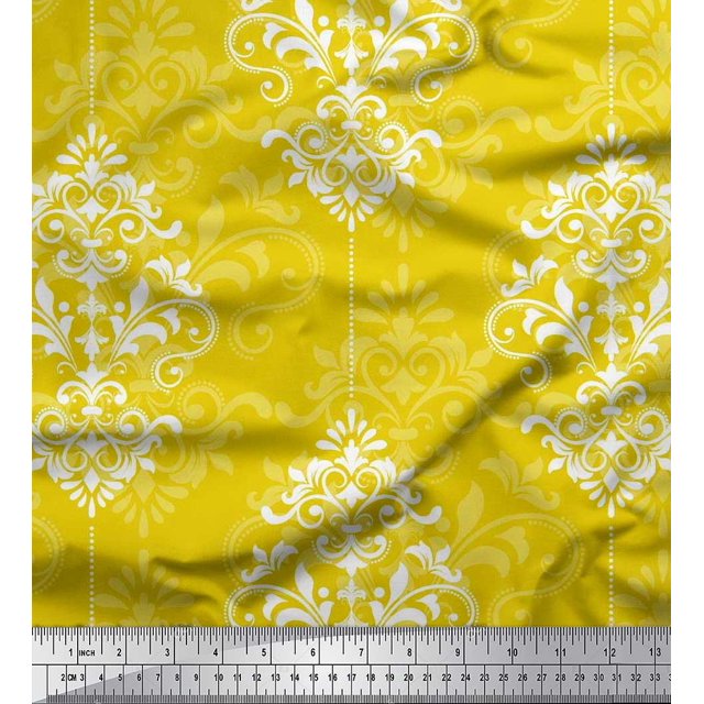 Soimoi Moss Tissu Georgette Filigrane Damassé Imprimé 1 Yard 42 Pouces de Large