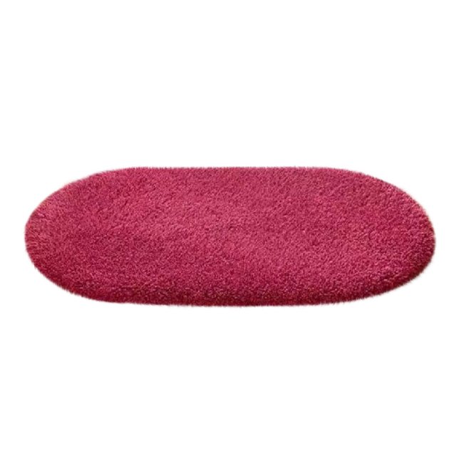 Maplenight Oval Bathroom Rugs Non Slip Washable 35x24in Soft Absorbent Bath Rugs Quick Dry Anti Mold Shower Rug for Bathroom Floor Tub and Shower Red