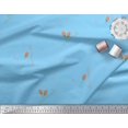 thumbnail image 3 of Soimoi Blue Cotton Voile Fabric Flower Buds & Triangle Geometric Decor Fabric Printed Yard 56 Inch Wide, 3 of 5